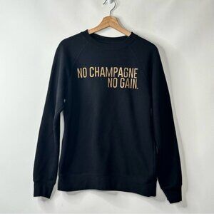 Brunette The Label Pullover Black Sweatshirt Size S/M No Champagne No Gain